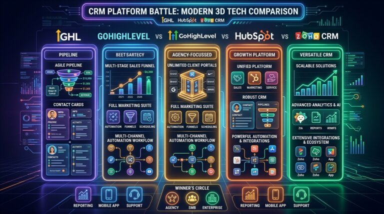 GoHighLevel vs HubSpot vs Zoho CRM Best Agency and Sales CRMs Compared