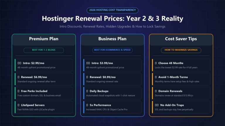 Hostinger Renewal Prices Year 2 and Year 3 Reality 2026