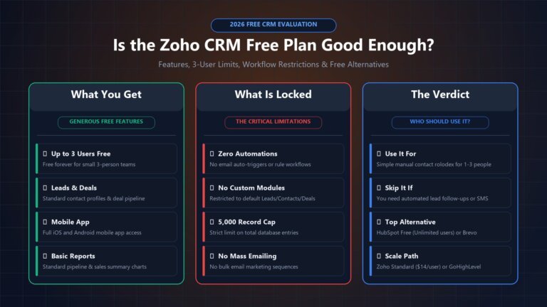 Is Zoho CRM Free Plan Good Enough 2026