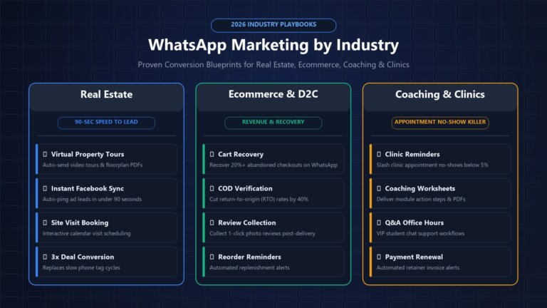 WhatsApp Marketing for Real Estate Ecommerce Coaching and Clinics 2026